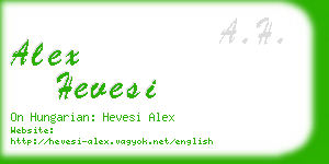 alex hevesi business card